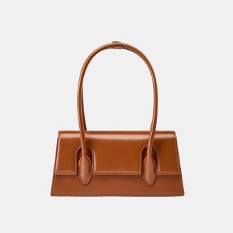 Minimalist waterproof leather flap handbag
