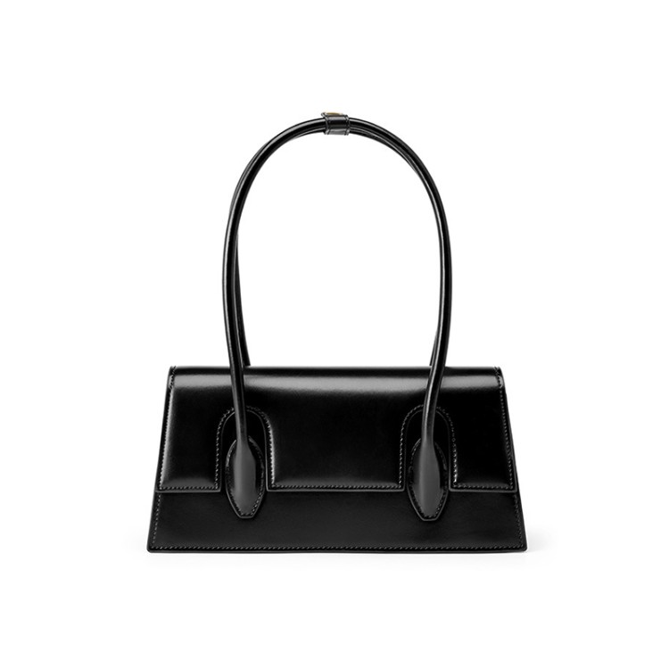 Minimalist waterproof leather flap handbag