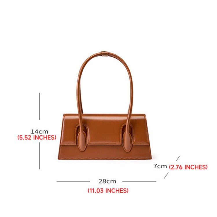 Minimalist waterproof leather flap handbag