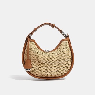 Simple large capacity woven women's handbag