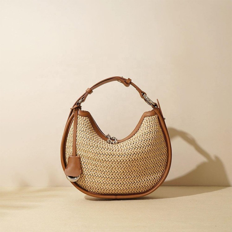 Simple large capacity woven women's handbag
