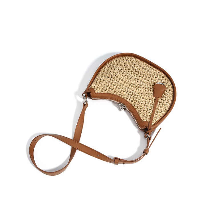 Simple large capacity woven women's handbag