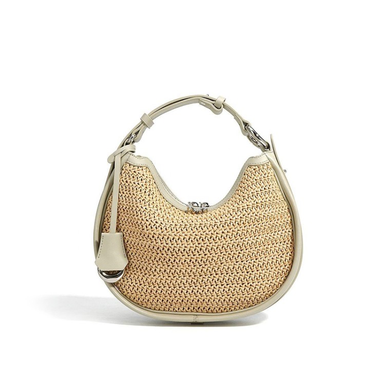 Simple large capacity woven women's handbag