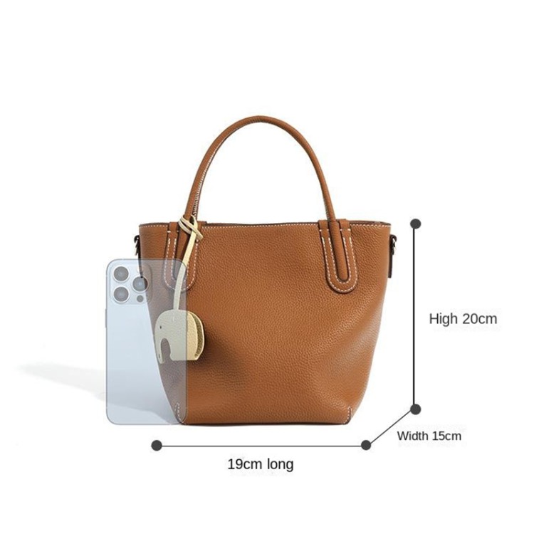 High quality genuine leather bucket women's handbag