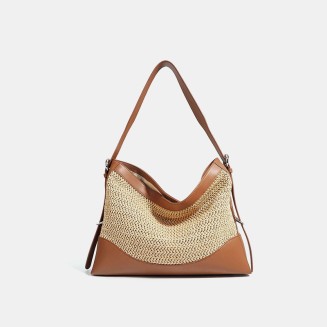 High quality vintage straw women's handbag