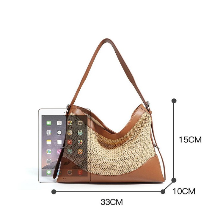High quality vintage straw women's handbag