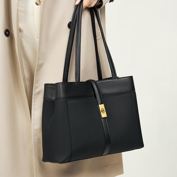 Fashionable woven textured leather women's handbag
