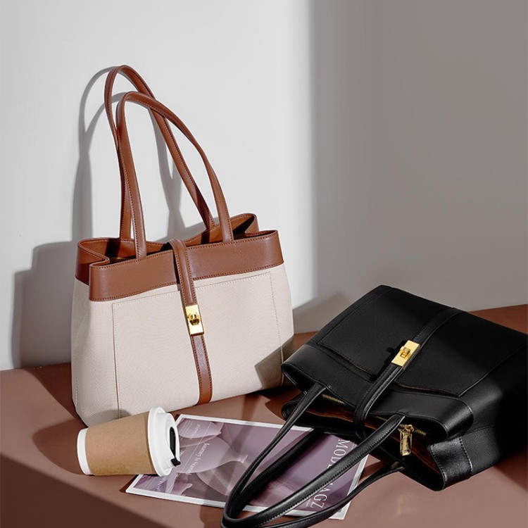 Fashionable woven textured leather women's handbag