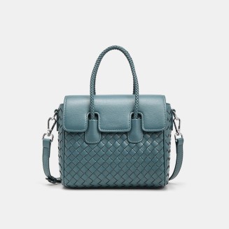 High quality braided leather women's handbag