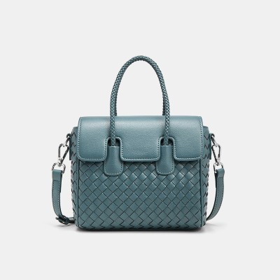 High quality braided leather women's handbag