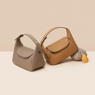 Pillow design full-grain leather women's handbag