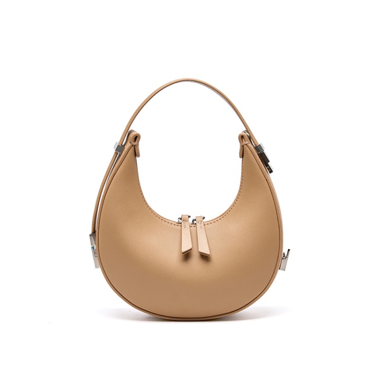 Half-moon trendy leather women's handbag