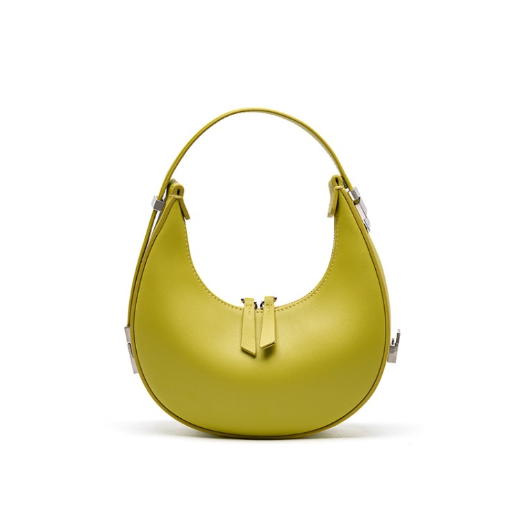 Half-moon trendy leather women's handbag