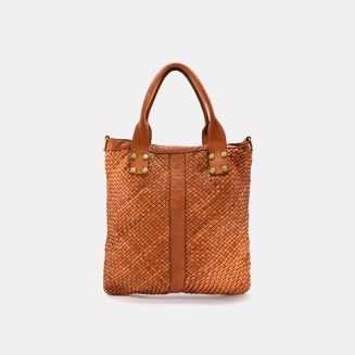 Fine woven leather women's handbag