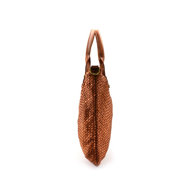 Fine woven leather women's handbag