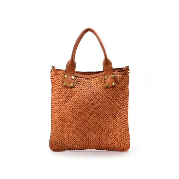 Fine woven leather women's handbag