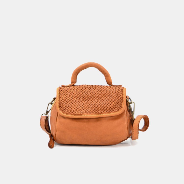 Vintage woven leather women's handbag