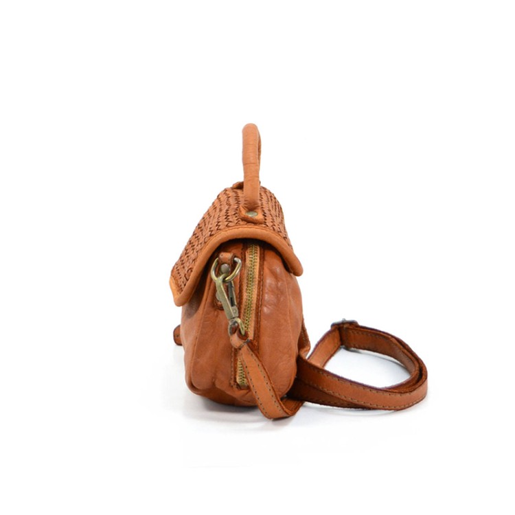 Vintage woven leather women's handbag