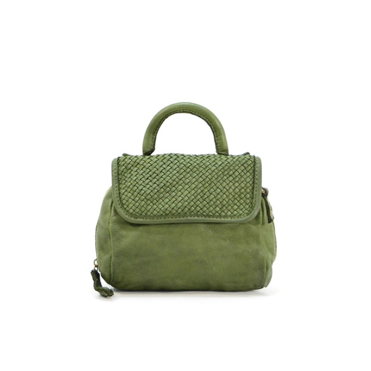 Vintage woven leather women's handbag