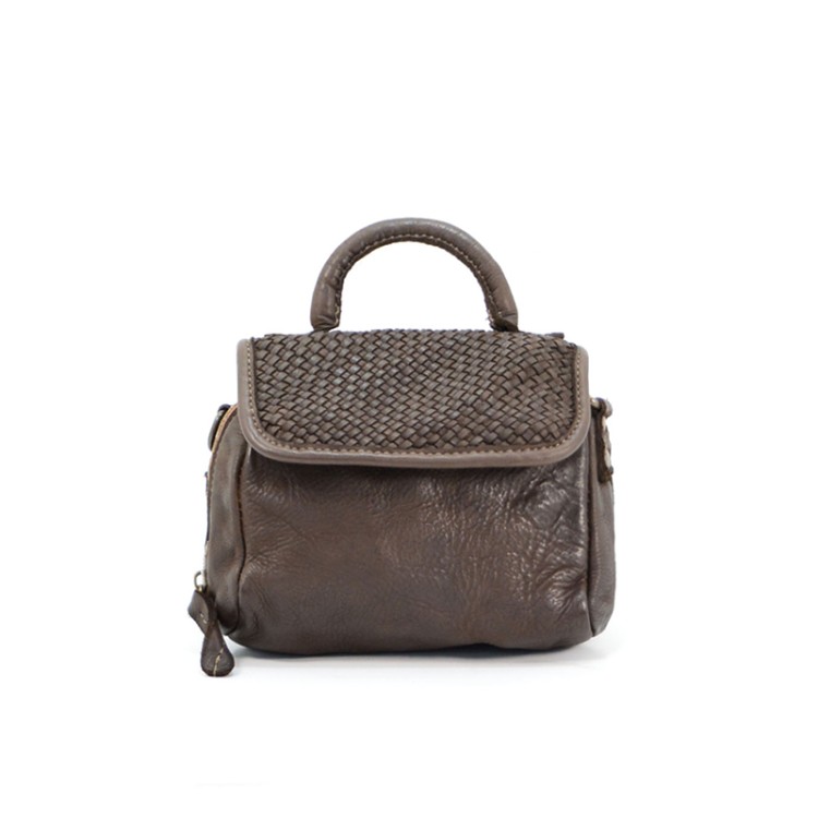 Vintage woven leather women's handbag