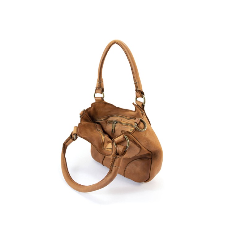 Soft calfskin double handle women's handbag