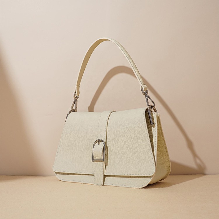Simple and elegant leather women's handbag
