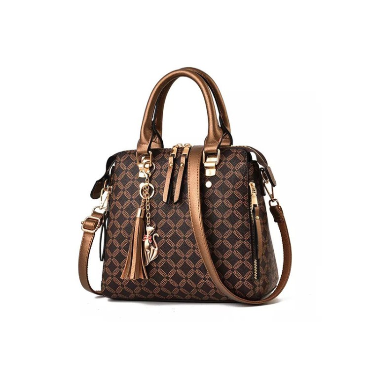 Fashion quilted plaid leather women's casual bag