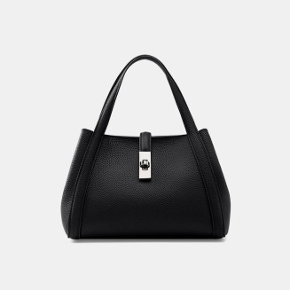 Vintage genuine leather buckle ladies casual bag