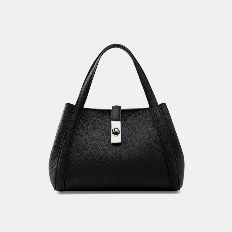 Vintage genuine leather buckle ladies casual bag