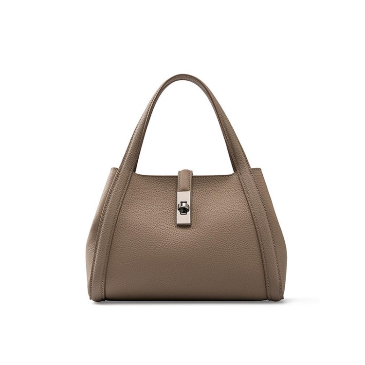 Vintage genuine leather buckle ladies casual bag