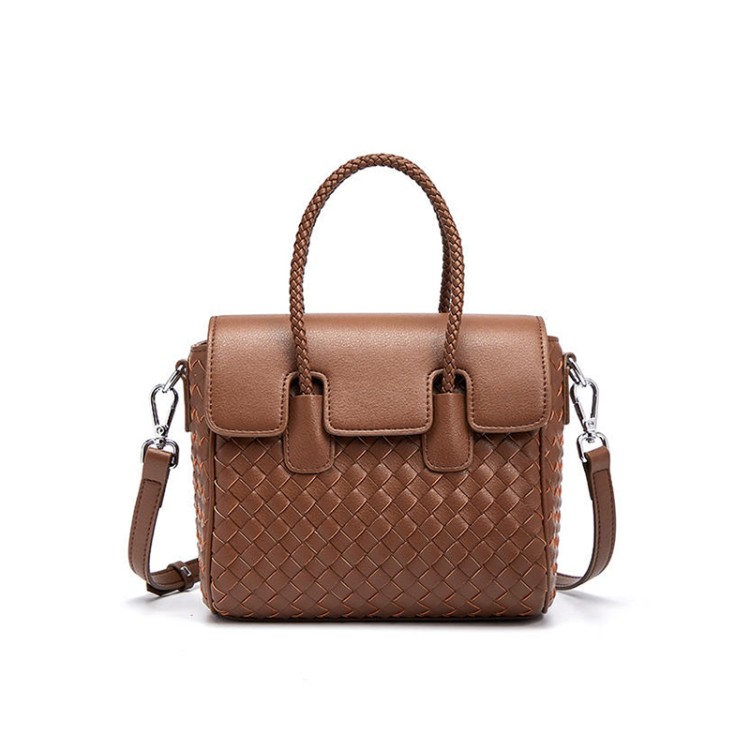 High quality woven leather women's casual bag