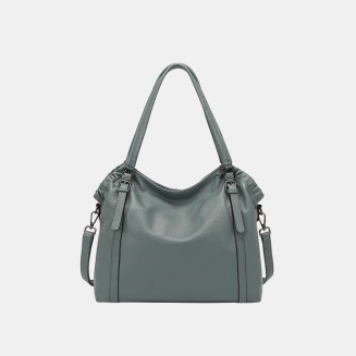 Simple leather large capacity women's casual bag