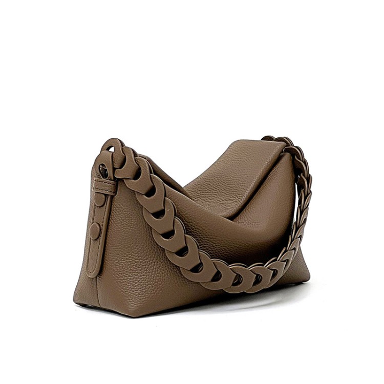 High quality textured leather women's shoulder bag