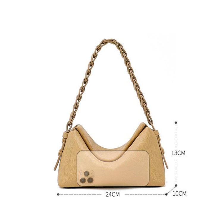 High quality textured leather women's shoulder bag