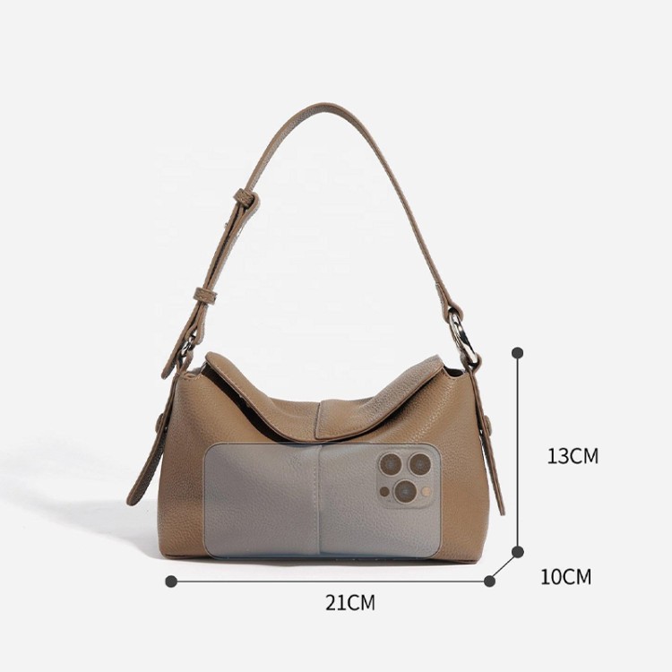 Lightweight cushion leather women's shoulder bag