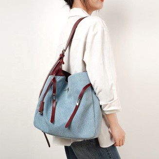 Retro canvas large capacity women's shoulder bag