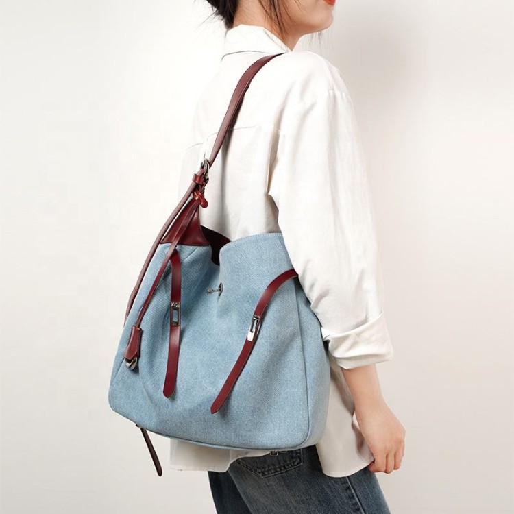 Retro canvas large capacity women's shoulder bag