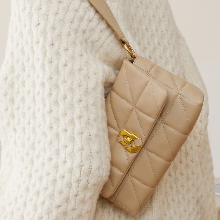 Luxurious chain leather women's shoulder bag