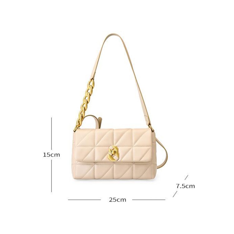 Luxurious chain leather women's shoulder bag