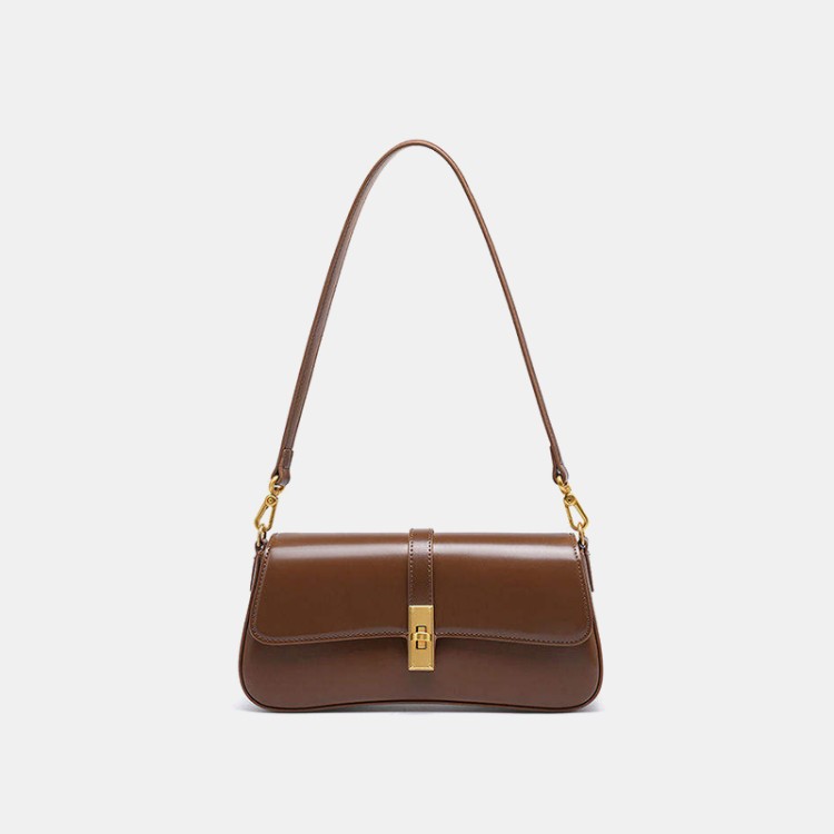 Elegant smooth leather women's shoulder bag