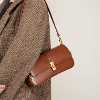 Elegant smooth leather women's shoulder bag