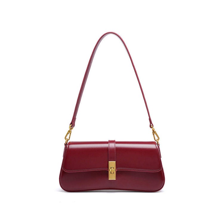 Elegant smooth leather women's shoulder bag