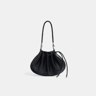 Fashion shell drawstring leather women's shoulder bag