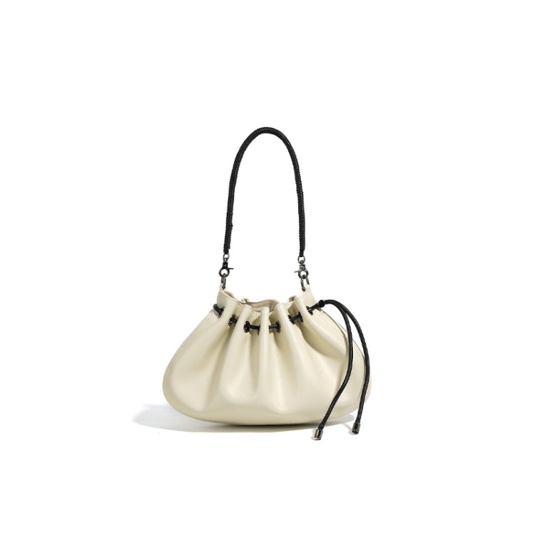 Fashion shell drawstring leather women's shoulder bag