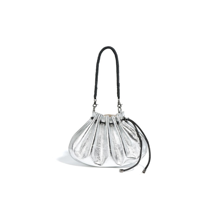 Fashion shell drawstring leather women's shoulder bag