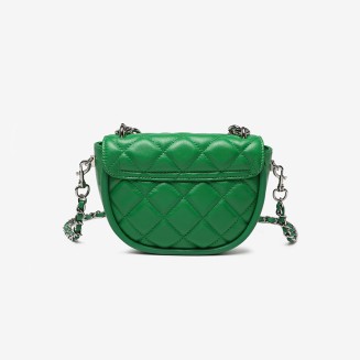 Diamond check chain leather women's shoulder bag