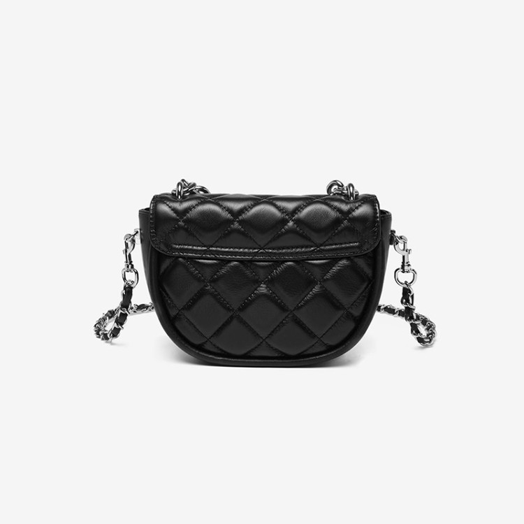 Diamond check chain leather women's shoulder bag