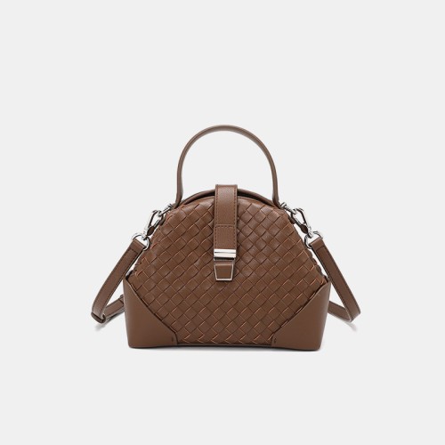 Luxurious braided leather women's shoulder bag
