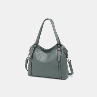 Simple large-capacity leather women's shoulder bag