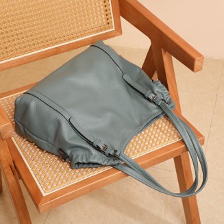 Simple large-capacity leather women's shoulder bag